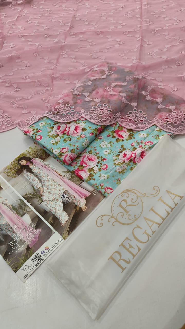 Print Kari With Cutwork | Regalia Textiles |RGT002